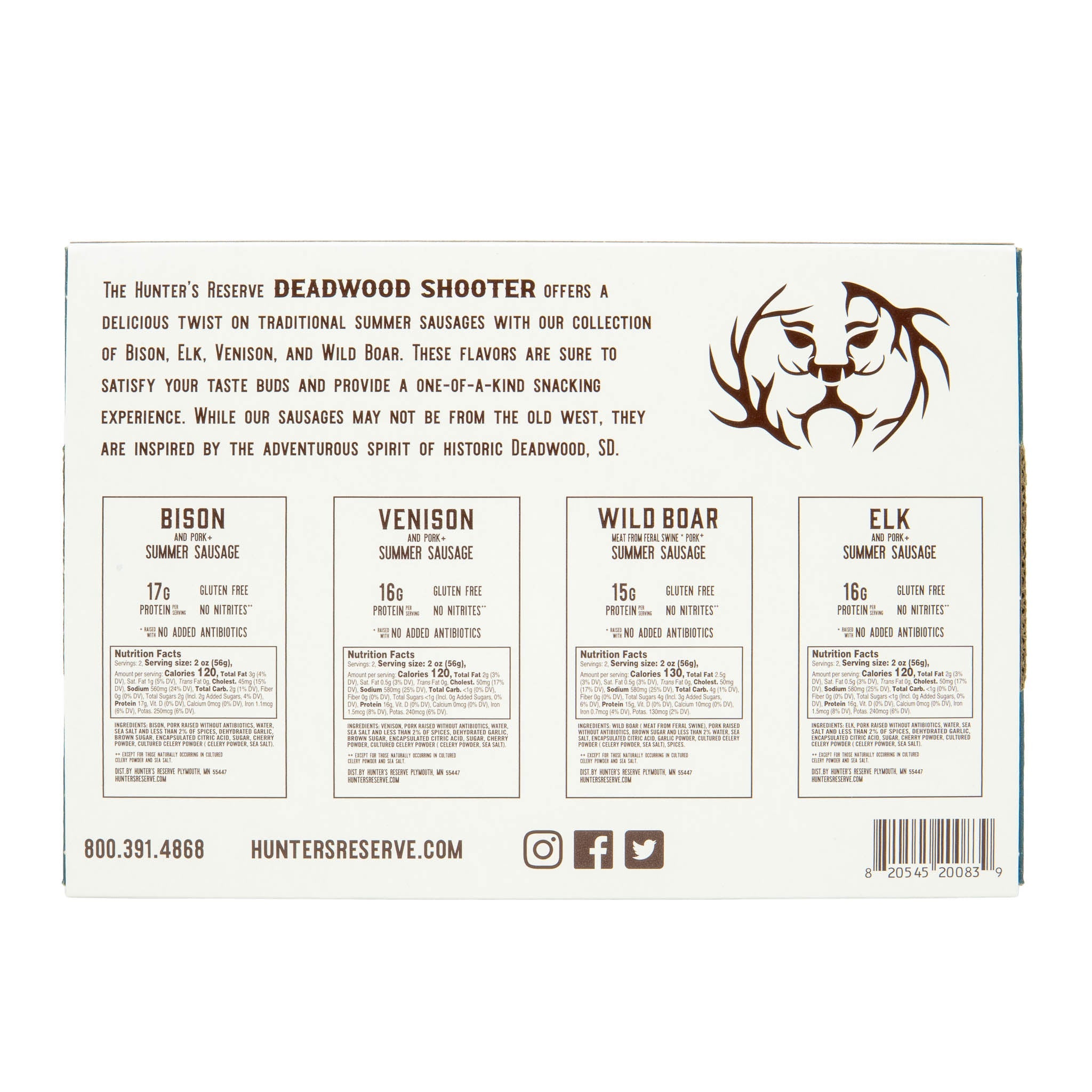 Deadwood Shooter Gift Box - Four 4oz Summer Sausages